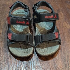 Kamik Black and Red Kids Sandals